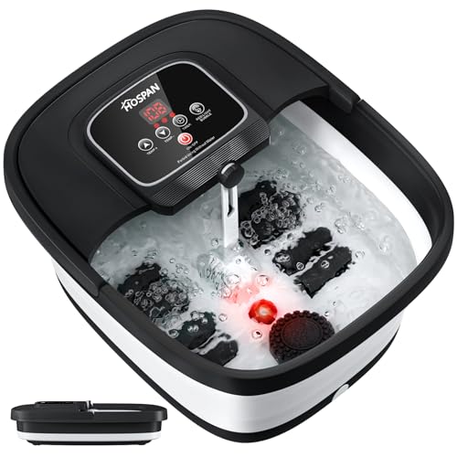 HOSPAN Collapsible Foot Spa, Foot Bath Massager with Heat, Bubble & Massage