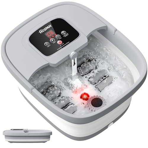 HOSPAN Collapsible Foot Spa, Foot Bath Massager with Heat, Bubble & Massage